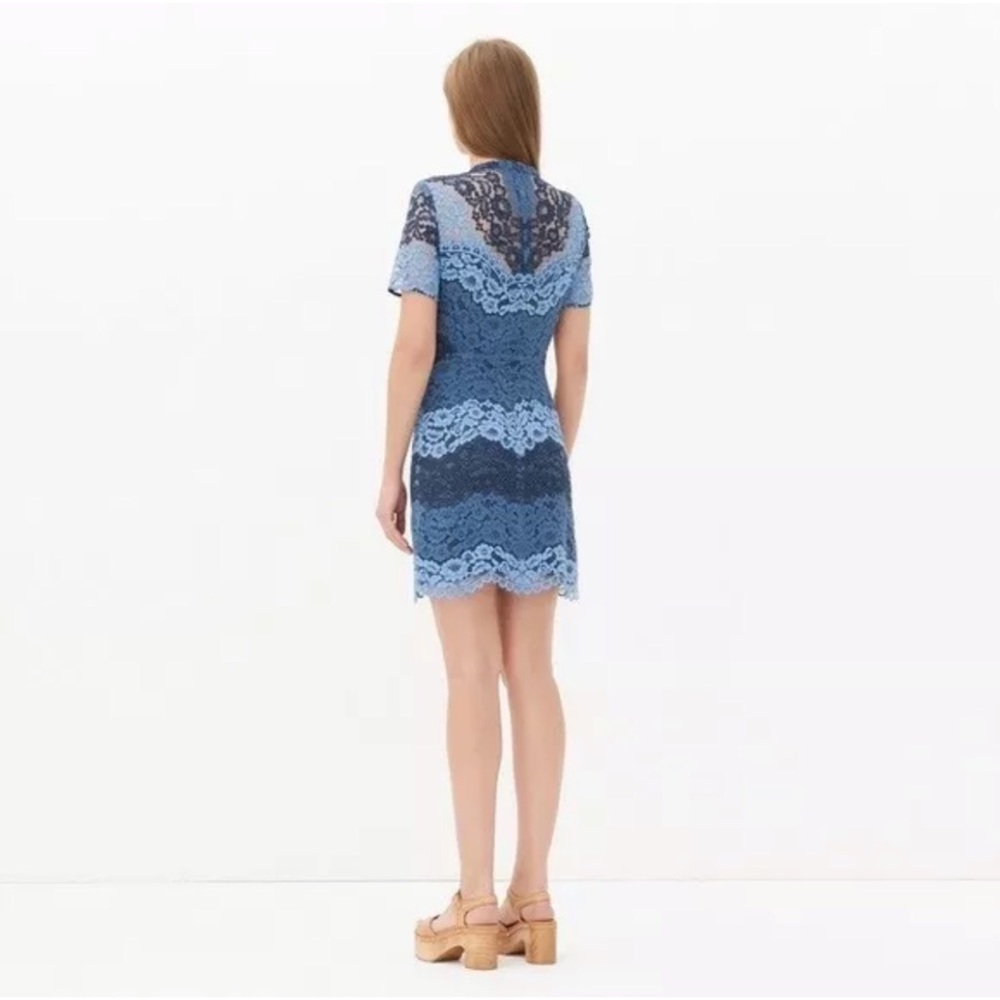 🎀SOLD🎀Sandro Rebecca Blue Stripe Lace Dress - Picture 2 of 7